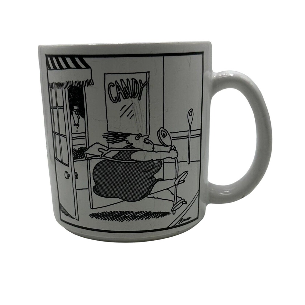 Vintage 1982 The‎ Far Side Candy Shop Diet Coffee Mug Cup Gary Larson OZ